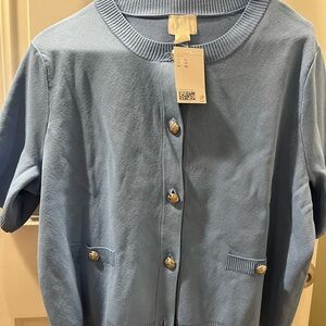 H&M Women's Blue button-Up Sweater